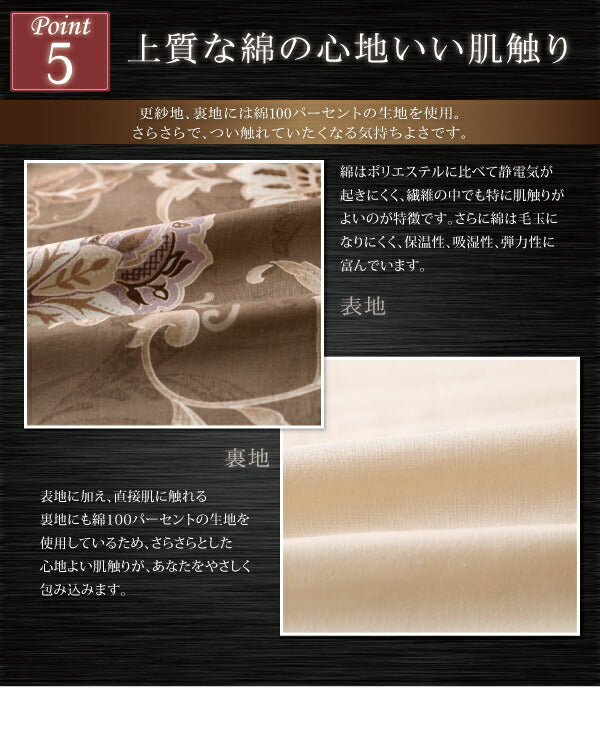更紗模様こたつ布団 こたつ用掛け布団 5尺長方形(90×150cm)天板対応 送料無料