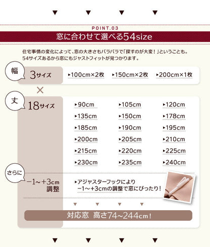 20色×54サイズから選べる防炎・1級遮光カーテン 幅200cm(1枚) mine マイン 幅200×220cm 送料無料