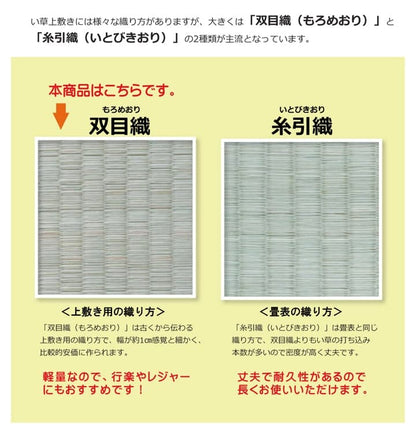 純国産 い草 上敷き カーペット 双目織 『松』 団地間8畳(約340×340cm） 送料無料