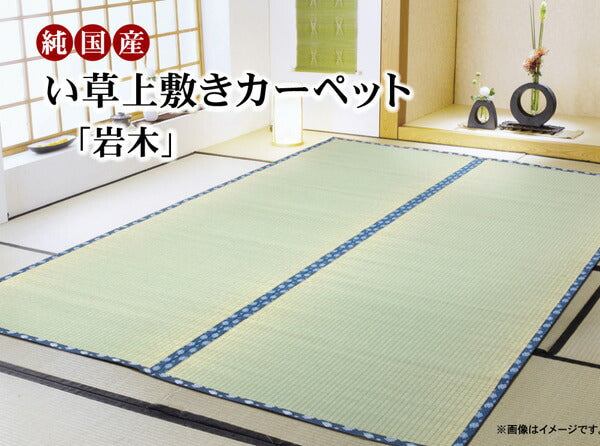 純国産 い草 上敷き カーペット 糸引織 『岩木』 江戸間4.5畳(約261×261cm） 送料無料