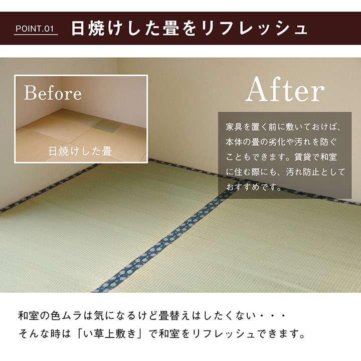 純国産 い草 上敷き はっ水 カーペット 双目織 三六間8畳(約364×364cm） 送料無料