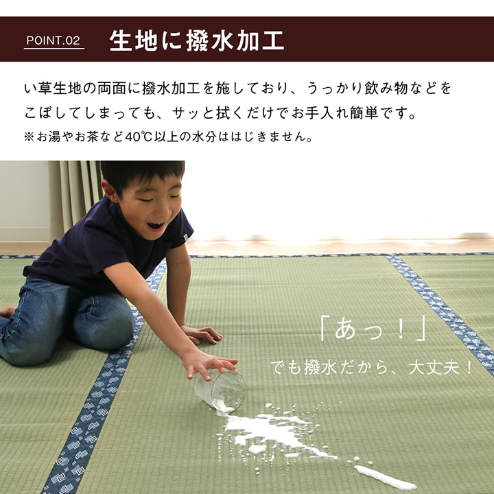 純国産 い草 上敷き はっ水 カーペット 双目織 江戸間8畳(約352×352cm） 送料無料