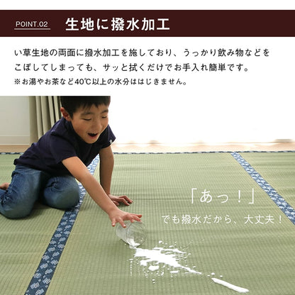 純国産 い草 上敷き はっ水 カーペット 双目織 江戸間8畳(約352×352cm） 送料無料