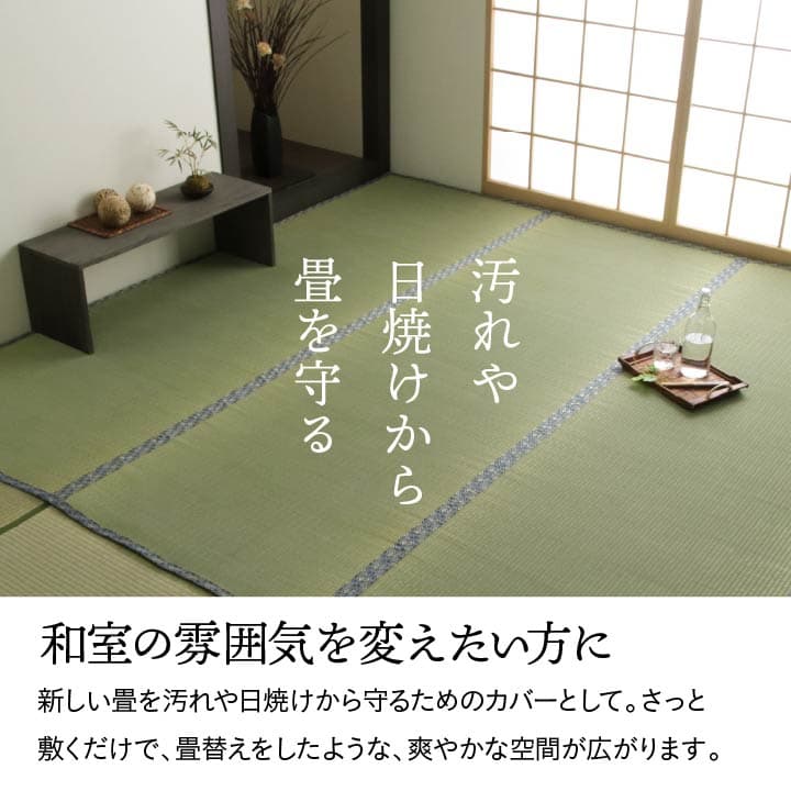 純国産 い草 上敷き 上質ない草で作った カーペット 双目織 江戸間3畳(約176×261cm） 送料無料
