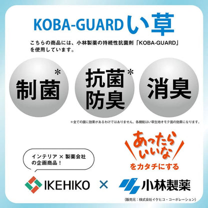 い草 上敷き カーペット 制菌 抗菌防臭 消臭 小林製薬KOBA-GUARD  江戸間2畳(約176×176cm） 送料無料