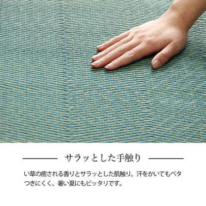 い草ラグ 花ござ カーペット 格子柄 ナチュラル シンプル 和室 洋室 裏不織布滑り止め 滑りにくい 抗菌防臭 消臭 お手入れ簡単 夏快適さらさら 本間2畳 (約191×191cm） 送料無料 - 【公式】allecore(アレコレ) 家具インテリア・生活雑貨のオンライン通販