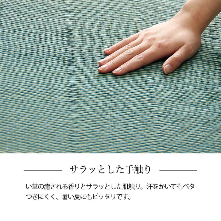 い草ラグ 花ござ カーペット 格子柄 裏不織布滑り止め 団地間4.5畳 (約