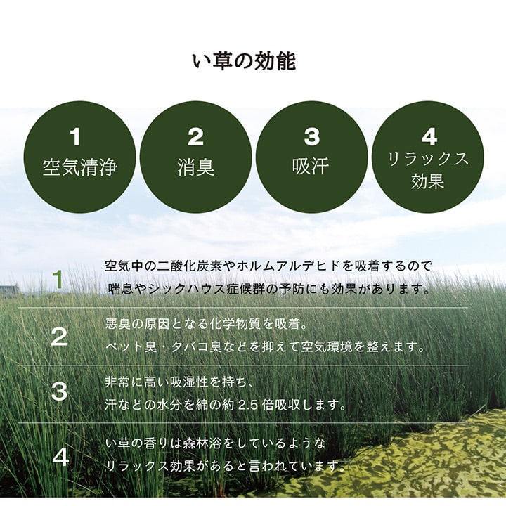 い草 置き畳 ユニット畳 システム畳 無地調 シンプル モダン シック おしゃれ空間 消臭 縁無し お手入れ簡単 裏面滑り止め 収納便利 約70×70×1.5cm 6枚組 送料無料