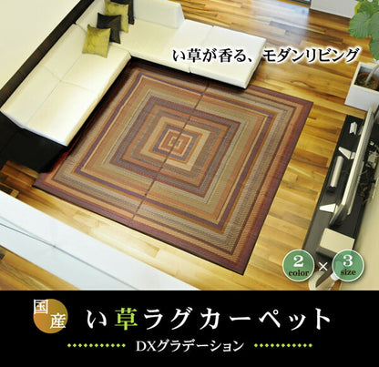 純国産 袋三重織 い草ラグカーペット 『ＤＸグラデーション』 約191×191cm(裏:不織布） 送料無料 - 【公式】allecore(アレコレ) 家具インテリア・生活雑貨のオンライン通販