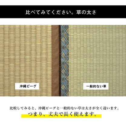 日本製 国産 純国産 沖縄ビーグ ラグ い草 約130×200cm (裏:不織布） 送料無料