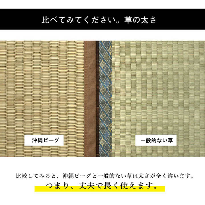日本製 国産 純国産 沖縄ビーグ ラグ い草 約191×191cm (裏:不織布
