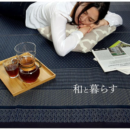 ラグ 国産 純国産 日本製 い草 モダン 抗菌防臭 自然素材 約191×191cm 送料無料