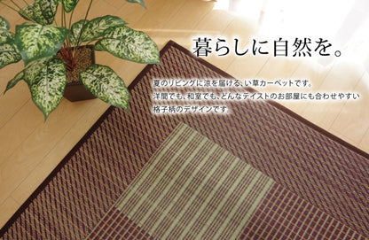 純国産 い草ラグカーペット 格子柄シンプルモダン 『Fライト』 約191×191cm 送料無料 - 【公式】allecore(アレコレ) 家具インテリア・生活雑貨のオンライン通販