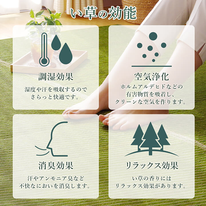 ラグ い草 国産 純国産 日本製 シンプル 無地風 抗菌防臭 自然素材 ウレタン 約140×200cm 送料無料 - 【公式】allecore(アレコレ) 家具インテリア・生活雑貨のオンライン通販