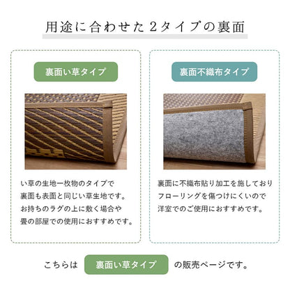 ラグ 長方形 夏用 い草 シンプル 191×250cm 送料無料