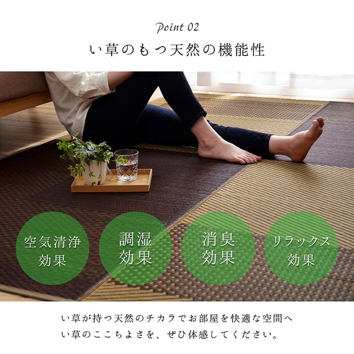ラグ 長方形 夏用 い草 シンプル 191×250cm 送料無料