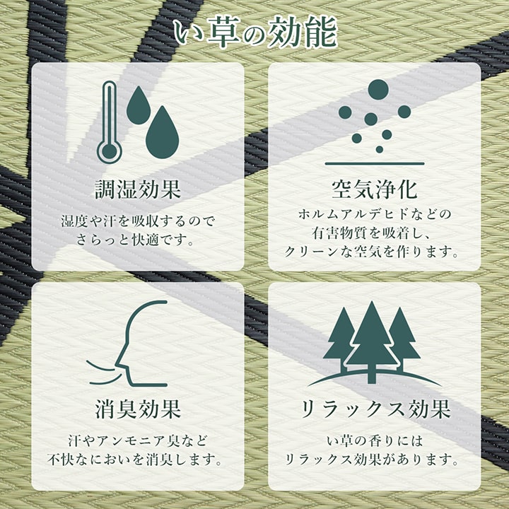 ラグ い草 モダン 純国産 国産 日本製 ウレタン 抗菌防臭 自然素材 ナチュラル 約191×191cm 送料無料