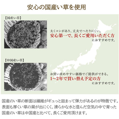 ラグ マット 国産 日本製 い草 高級感 エレガンス 消臭 自然素材  滑り止め加工 不織布 正方形 約191×191cm 送料無料