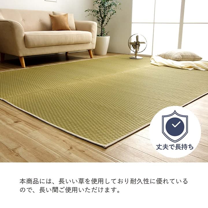 ラグ 長方形 い草 日本製 国産 自然素材 ナチュラル 市松柄 オールシーズン 消臭 シンプル 約140×200cm ホットカーペット対応 床暖房対応 送料無料