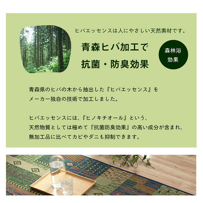 ラグ い草 ギャベ 自然素材 抗菌防臭 滑り止め不織布 約191×191cm 送料無料