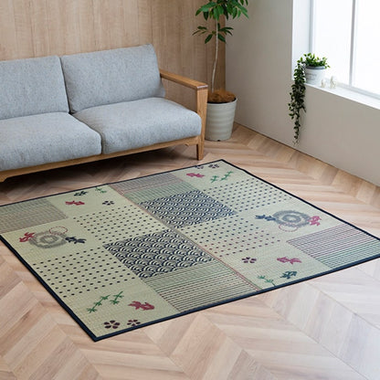 い草ラグ ラグ カーペット 3畳 長方形 和柄 風物詩 『DX金魚』 約176×230cm （裏:不織布） 送料無料