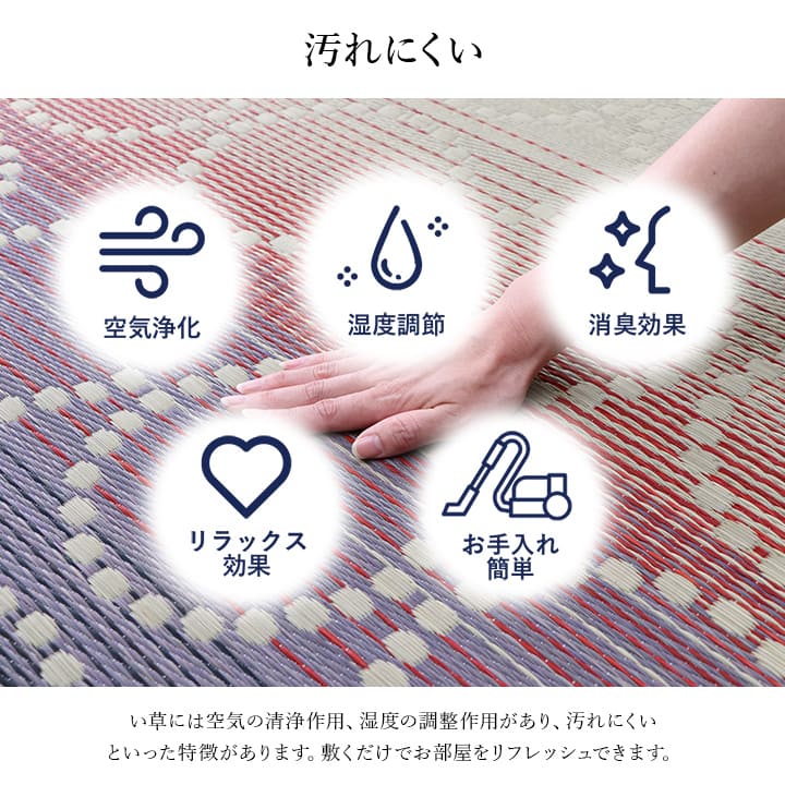 い草ラグ 和モダン柄　インテリア　節電　夏用　涼しい　おしゃれ　おすすめ 湿度調節 消臭効果 お手入れ簡単 約191×191cm 送料無料