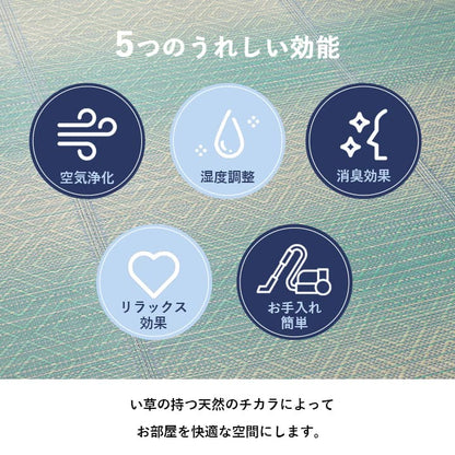 い草ラグ ダイヤ柄　インテリア　節電　夏用　涼しい　おしゃれ　おすすめ 湿度調節 消臭効果 お手入れ簡単 約120×180cm 送料無料