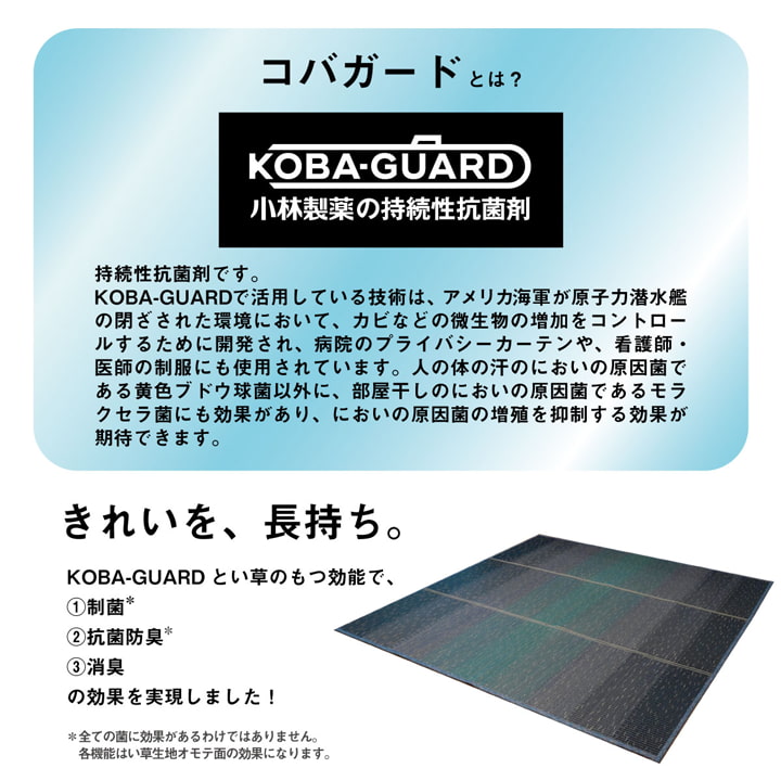 ラグ 小林製薬 持続性抗菌剤 KOBA-GUARD 制菌 抗菌防臭  滑り止め ウレタン 不織布 夏 い草 グラデーション 約126×190cm 送料無料 - 【公式】allecore(アレコレ) 家具インテリア・生活雑貨のオンライン通販