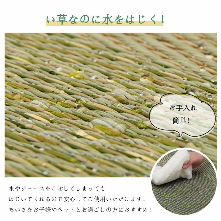 ラグ 正方形 い草 自然素材 クッション性 撥水 防ダニ 滑り止め加工 抗菌防臭 消臭 約4.5畳 約240×240cm 送料無料