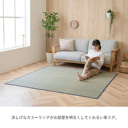 い草 畳 自然素材 カーペット ラグ インテリア 夏用 節電 無地 涼しい チェック柄 シンプル おしゃれ 滑り止め クッション性 約120×180cm 送料無料