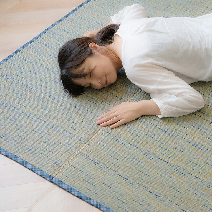 い草 畳 自然素材 カーペット ラグ インテリア 夏用 節電 無地 涼しい チェック柄 シンプル おしゃれ 滑り止め クッション性 約180×180cm 送料無料