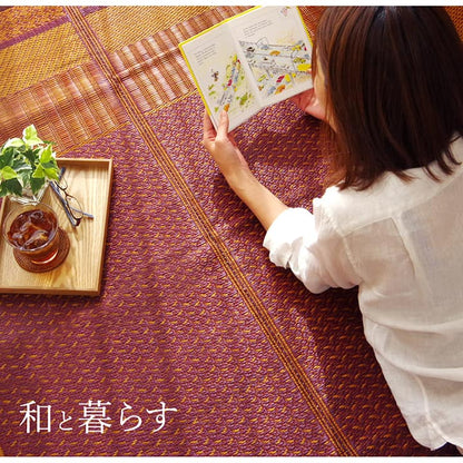 敷物 花ござ 国産 純国産 日本製 い草 モダン 抗菌防臭 自然素材 不織布 江戸間6畳 約261×352cm 送料無料 - 【公式】allecore(アレコレ) 家具インテリア・生活雑貨のオンライン通販
