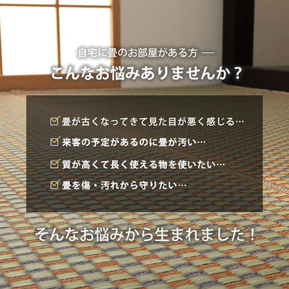 上敷き ゴザ 敷詰 カーペット い草 自然素材 日本製 国産 消臭 抗菌防臭 麻の葉 レトロ 和 江戸間8畳 約348×352cm 送料無料
