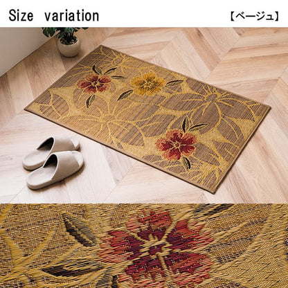 玄関 マット 室内 おしゃれ 日本製 国産 い草 自然素材 花柄 モダン 約70×120cm 送料無料