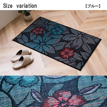 玄関 マット 室内 おしゃれ 日本製 国産 い草 自然素材 花柄 モダン 約60×90cm 送料無料