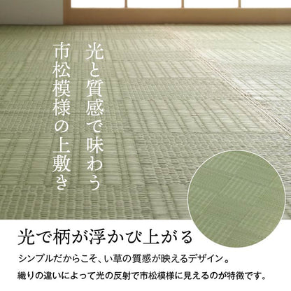 純国産 い草 上敷き カーペット 格子柄 江戸間2畳(約174×174cm） 送料無料