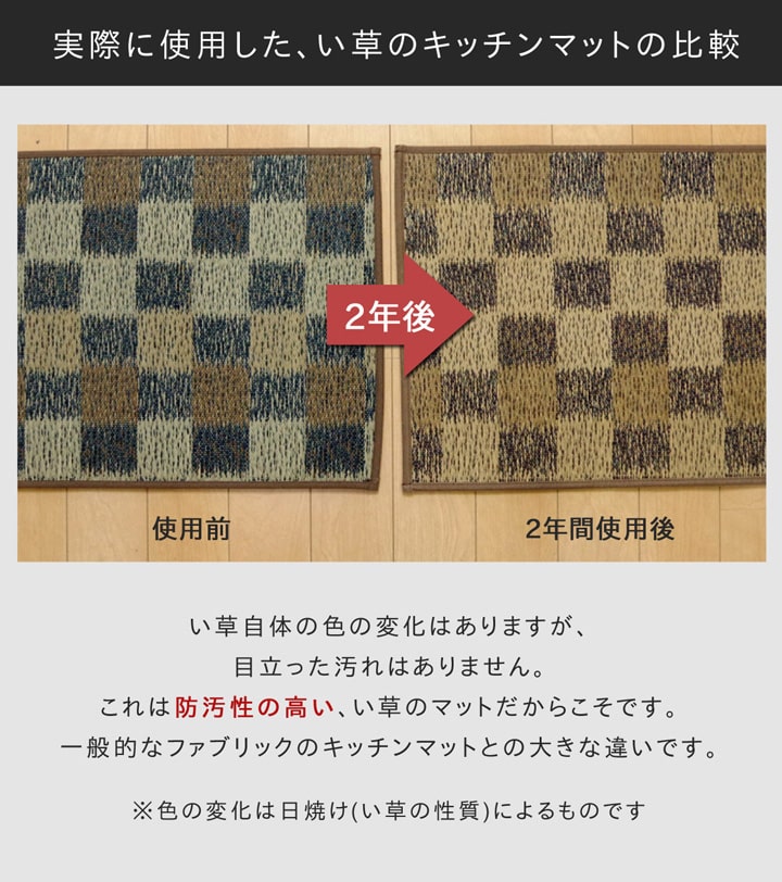 キッチンマット120cm滑りにくい加工国産い草シンプル『おさかな』約43×120cm 送料無料