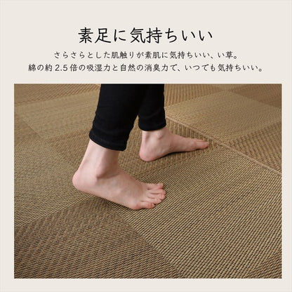 カーペット ござ 日本製 国産 敷詰 ラグ 敷物 ナチュラルスタイル い草 消臭 抗菌防臭 防炎 市松 江戸間8畳（約348×352cm） 送料無料