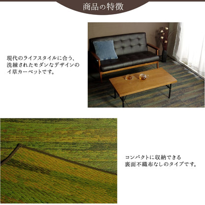 純国産 い草花ござカーペット 『カイン』 江戸間6畳(約261×352cm） 送料無料