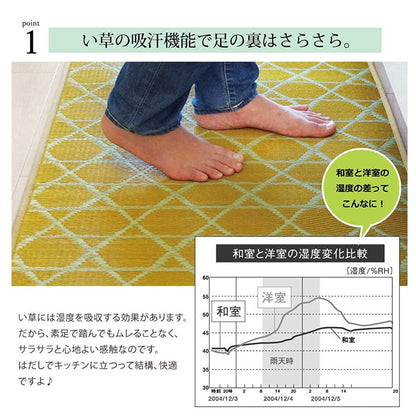 キッチンマット 210×60cm幅広タイプ おしゃれ い草 畳 60×210cm 和モダン 送料無料