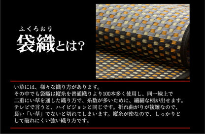 純国産 い草花ござカーペット 『銀河』 江戸間6畳(約261×352cm） 送料無料