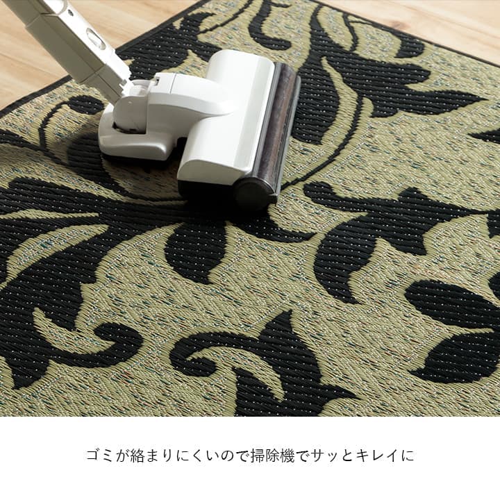 玄関マット 花柄 高級感  室内 おしゃれ 玄関 マット い草ラグ 日本製 抗菌防臭 国産 滑り止め い草 約60×90cm 送料無料