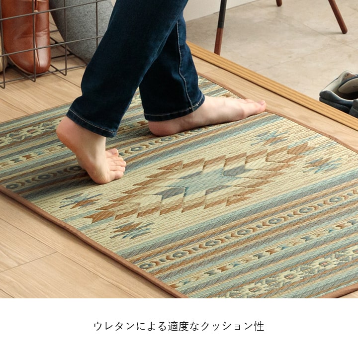 玄関マット 室内 おしゃれ マット い草ラグ 日本製 抗菌防臭 日本製 滑り止め ウレタン 新生活 ラグマット 北欧調 約60×90cm 送料無料