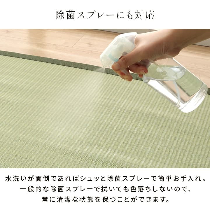 洗える ござ 日本製 国産 カーペット 丈夫 除菌スプレー対応 敷詰 ラグ 敷物 ペット 無地 江戸間2畳（約174×174cm） 送料無料