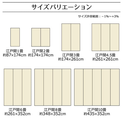 【新商品】ラグ 洗える 日本製 国産 アウトドア レジャー アウトドア 和室 シンプル 江戸間6畳(約261×352cm) 送料無料