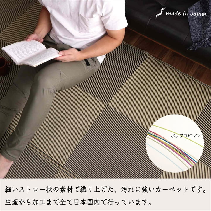 【新商品】洗える ござ 日本製 国産 カーペット 丈夫 除菌スプレー対応 敷詰 ラグ 敷物 ナチュラルスタイル アウトドア レジャー ペット 江戸間1畳（約87×174cm） 送料無料