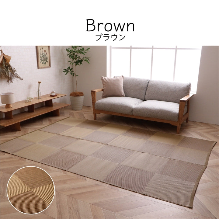 【新商品】洗える ござ 日本製 国産 カーペット 丈夫 除菌スプレー対応 敷詰 ラグ 敷物 ナチュラルスタイル アウトドア レジャー ペット 江戸間1畳（約87×174cm） 送料無料