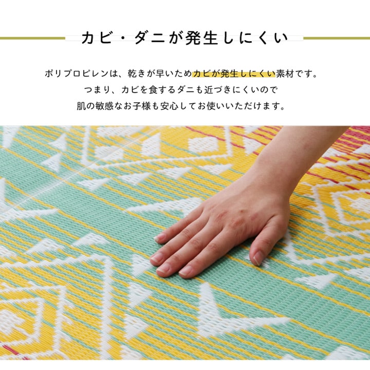 【新商品】日本製 洗える レジャー シート アウトドア お手入れ 持ち運び 便利 簡単 楽 PP ポリプロピレン エスニック カラフル 約87×140cm 送料無料