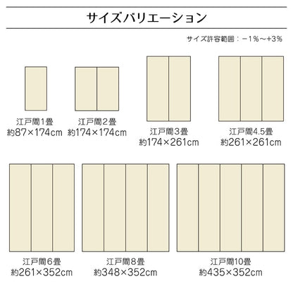 【新商品】ラグ 洗える カーペット 日本製 国産 抗菌 防臭 消臭 アウトドア レジャー 敷物 和室 シンプル 江戸間6畳(約261×352cm) 送料無料