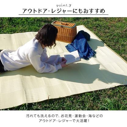 【新商品】ラグ 洗える カーペット 日本製 国産 抗菌 防臭 消臭 アウトドア レジャー 敷物 和室 シンプル 江戸間10畳(約435×352cm) 送料無料